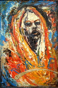 Omaggio a Vale - olio e stucco su tavola- 60x80cm - Lucia Paese