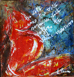 Tre volte mamma - olio su tela - 80x80cm - Lucia Paese